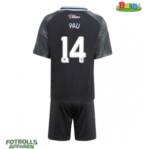 Aston Villa Pau Torres #14 Bortaställ Barn 2025-26 Kortärmad (+ Korta byxor)